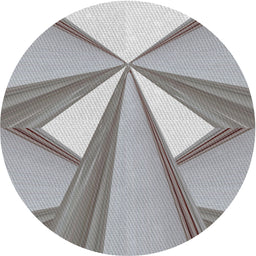 Round Patterned Light Gray Novelty Rug, pat990