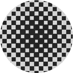 Round Patterned Light Gray Novelty Rug, pat991