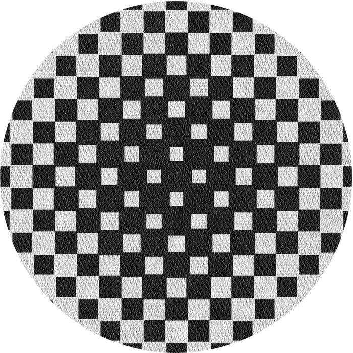 Round Patterned Light Gray Novelty Rug, pat991