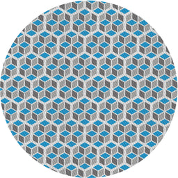 Round Patterned Slate Granite Gray Novelty Rug, pat992