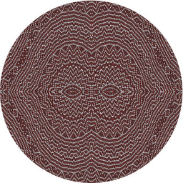 Round Machine Washable Transitional Night Red Rug, wshpat995