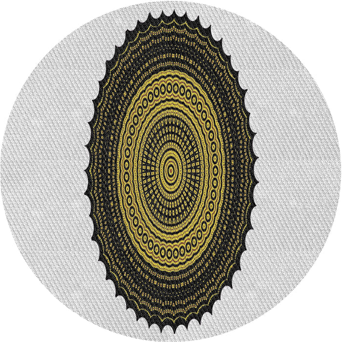 Round Machine Washable Transitional Gray Rug, wshpat996