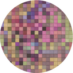 Round Patterned Dark Raspberry Purple Modern Rug, pat99