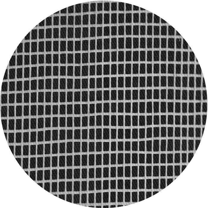 Round Patterned Dark Gray Novelty Rug, pat9
