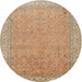 Round Traditional Red Persian Rug, tr1000