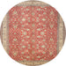 Round Traditional Brown Persian Rug, tr1001