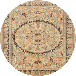 Square Machine Washable Traditional Light Brown Rug, wshtr1003