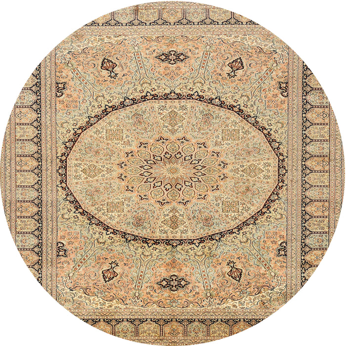 Square Machine Washable Traditional Light Brown Rug, wshtr1003