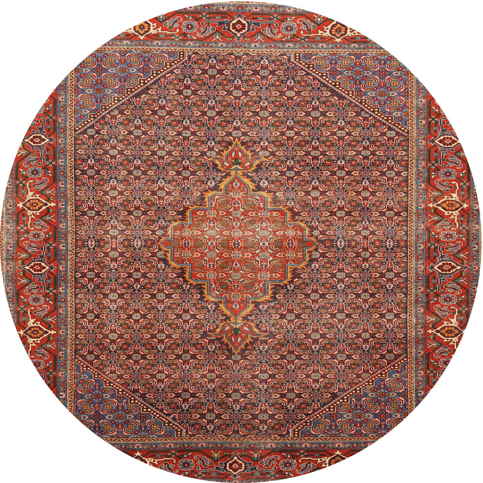 Round Traditional Orange Salmon Pink Persian Rug, tr1005