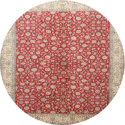 Square Machine Washable Traditional Brown Rug, wshtr1011