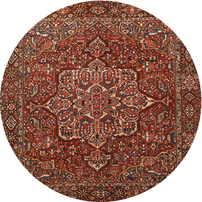 Round Traditional Red Persian Rug, tr1013
