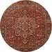 Round Traditional Red Persian Rug, tr1013