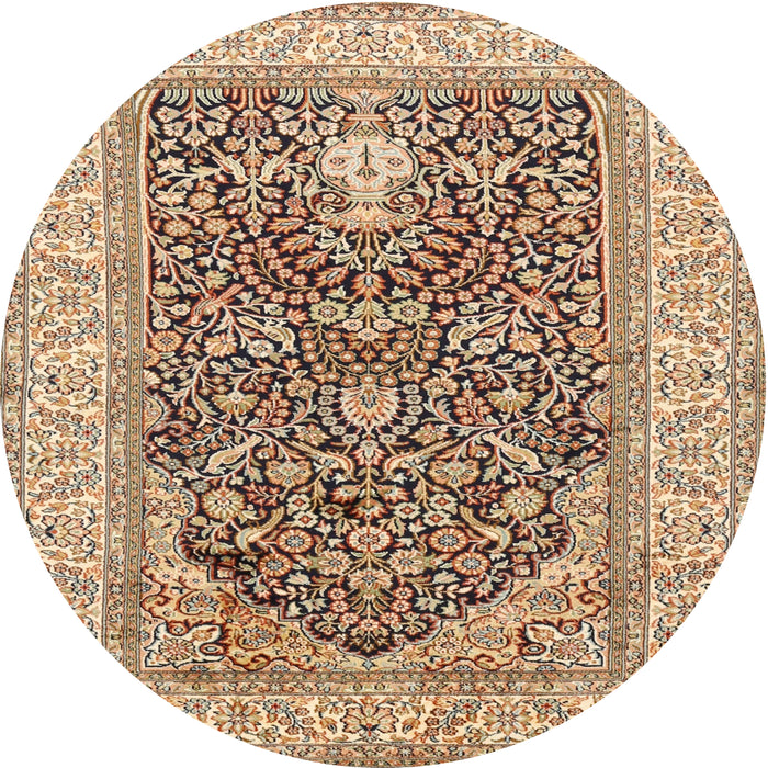 Square Machine Washable Traditional Sienna Brown Rug, wshtr1016