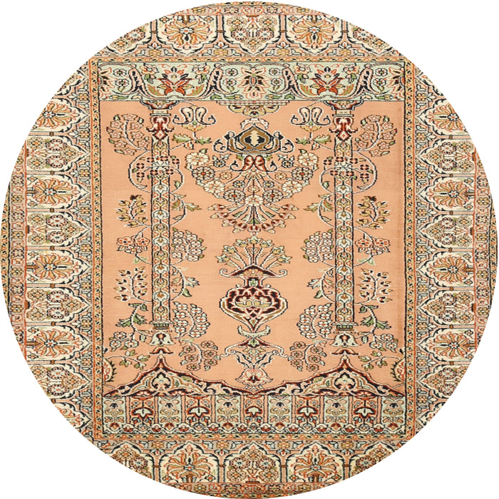 Square Machine Washable Traditional Light Brown Rug, wshtr1017