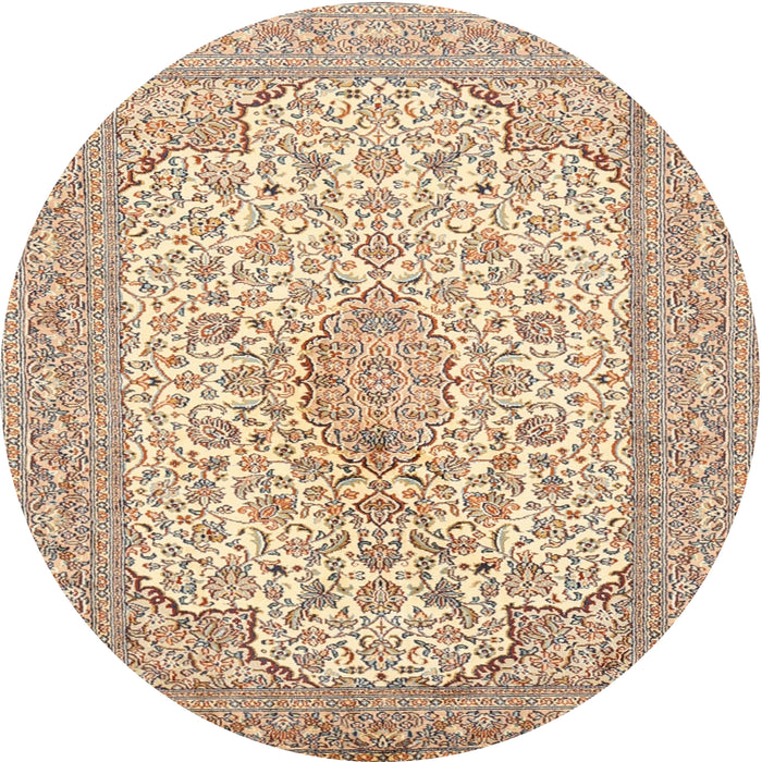 Square Machine Washable Traditional Khaki Gold Rug, wshtr1022
