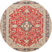 Square Machine Washable Traditional Brown Rug, wshtr1023