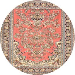 Square Machine Washable Traditional Brown Rug, wshtr1025