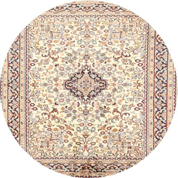 Square Machine Washable Traditional Orange Salmon Pink Rug, wshtr1026