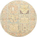 Round Traditional Golden Blonde Gold Animal Rug, tr1027