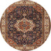 Square Machine Washable Traditional Peru Brown Rug, wshtr1030