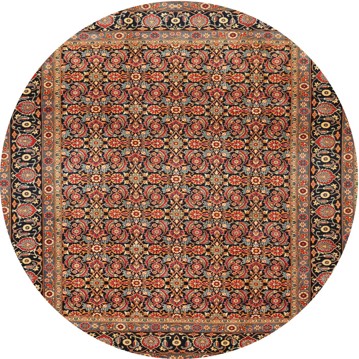 Square Machine Washable Traditional Peru Brown Rug, wshtr1033