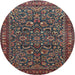 Round Traditional Army Brown Persian Rug, tr1037