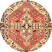 Round Traditional Mahogany Brown Persian Rug, tr1038