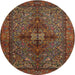 Round Traditional Red Persian Rug, tr103