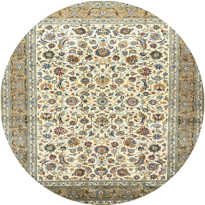 Round Traditional Brown Persian Rug, tr1040