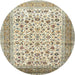 Round Traditional Brown Persian Rug, tr1040