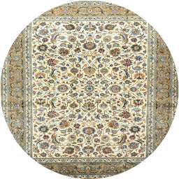 Square Machine Washable Traditional Brown Rug, wshtr1040