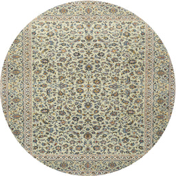 Round Traditional Khaki Gold Persian Rug, tr1045
