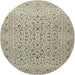 Round Traditional Khaki Gold Persian Rug, tr1045