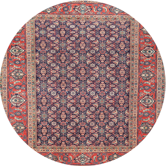 Round Traditional Brown Red Persian Rug, tr1047