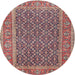 Round Traditional Brown Red Persian Rug, tr1047