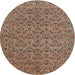 Square Machine Washable Traditional Dark Sienna Brown Rug, wshtr104