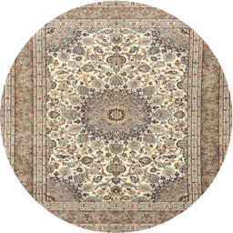 Square Machine Washable Traditional Brown Rug, wshtr1051