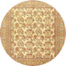 Round Traditional Mustard Yellow Persian Rug, tr1053