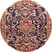 Round Traditional Red Medallion Rug, tr1055