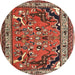 Round Traditional Red Persian Rug, tr1060