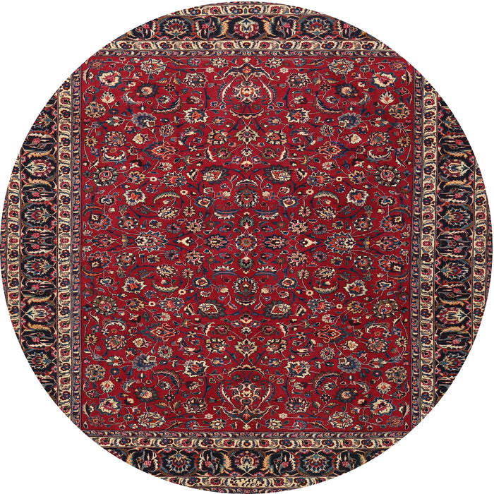 Square Machine Washable Traditional Dark Almond Brown Rug, wshtr1062