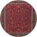 Square Machine Washable Traditional Dark Almond Brown Rug, wshtr1062