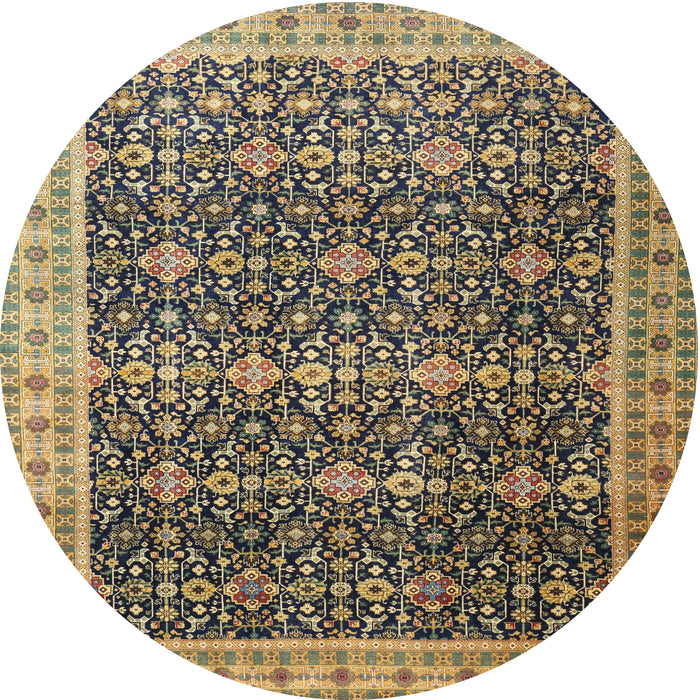 Square Machine Washable Traditional Metallic Gold Rug, wshtr1070