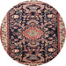 Round Traditional Red Animal Rug, tr1071