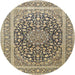 Round Traditional Brown Medallion Rug, tr1076