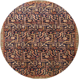 Round Traditional Purple Lily Purple Persian Rug, tr1077