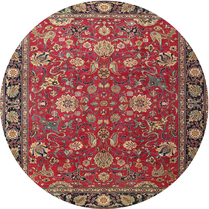 Square Machine Washable Traditional Orange Salmon Pink Rug, wshtr1078