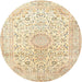 Square Machine Washable Traditional Gold Rug, wshtr1080