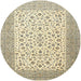 Round Traditional Dark Almond Brown Persian Rug, tr1081