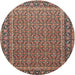 Square Machine Washable Traditional Camel Brown Rug, wshtr1082